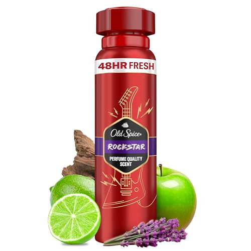 Old Spice Rockstar Deodorant Bodyspray für Männer, 150ml, 48H Frische, langanhaltender Duft in Parfümqualität, 0% Aluminiumsalze von Old Spice