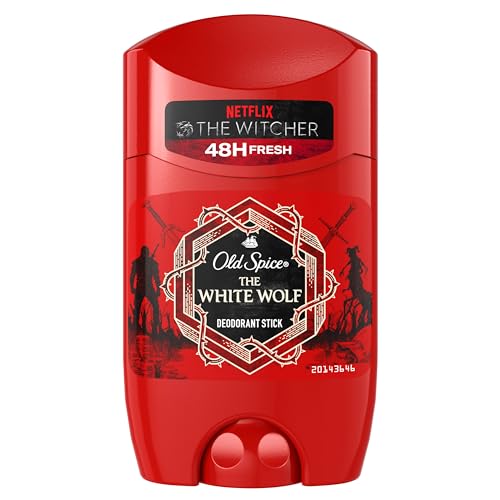 Old Spice The White Wolf Deo Stick für Männer 50ml, The Witcher Limited Edition, 48H Frische, 0 Prozent Aluminiumsalze, keine weissen und gelben Flecken, 1 Stück von Old Spice