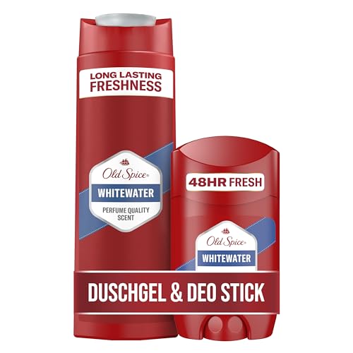 Old Spice Whitewater Deo Stick für Männer (50 ml)+Old Spice Whitewater 3-in-1 Duschgel & Shampoo für Männer (250 ml) von Old Spice