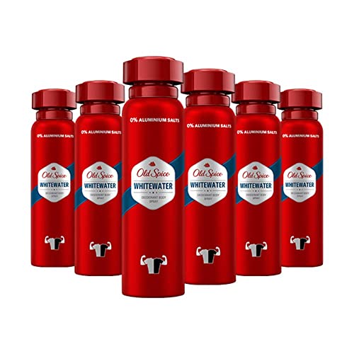 Old Spice Whitewater Deodorant Bodyspray | 6er Pack (6 x 150 ml) | Deo Spray Ohne Aluminium Für Männer | Männer Deo Mit Langanhaltendem Duft von Old Spice