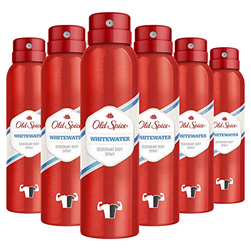 Old Spice Whitewater Deodorant Bodyspray für Männer, 150 ml, 6 Packungen von Old Spice