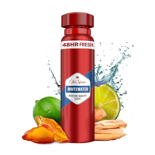 Old Spice Whitewater Deodorant Körperspray für Männer (150 ml), Herren, 48 h Frische, 0 % Aluminiumsalze, keine weißen Rückstände und gelben Flecken von Old Spice