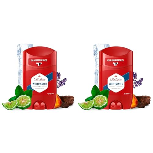 Old Spice Whitewater Deodorant Stick | 50ml | Deo Stick Ohne Aluminium Für Männer (Packung mit 2) von Old Spice