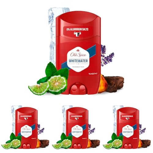 Old Spice Whitewater Deodorant Stick | 50ml | Deo Stick Ohne Aluminium Für Männer (Packung mit 4) von Old Spice