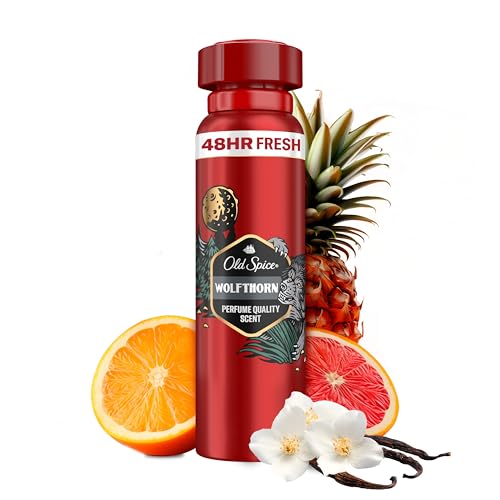 Old Spice Wolfthorn Deodorant Bodyspray für Männer, 150ml, 48H Frische, langanhaltender Duft in Parfümqualität, 0% Aluminiumsalze von Old Spice