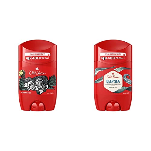 Old Spice Wolfthorn Deodorant Stick | 50ml | Deo Stick Ohne Aluminium Für Männer | Männer Deo Mit Langanhaltendem Duft | 50ml & Deep Sea Deodorant Stick 50ml von Old Spice