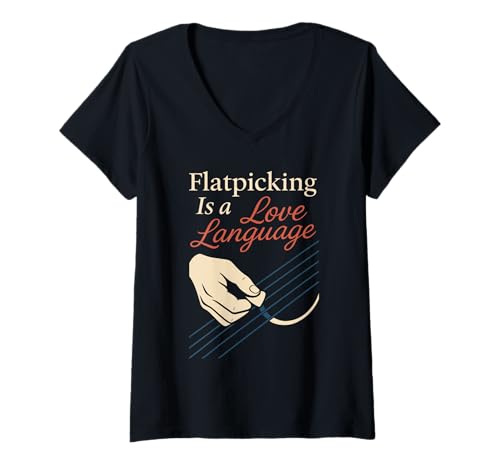 Damen Bluegrass Jam Banjo Picker Folk-T-Shirt für Musiker, Streichband T-Shirt mit V-Ausschnitt Damen Bluegrass Jam Banjo Picker Folk-T-Shirt für Musiker, Streichband T-Shirt mit V-Ausschnitt von Old-Time Acoustic Jam Session Pick and Strum