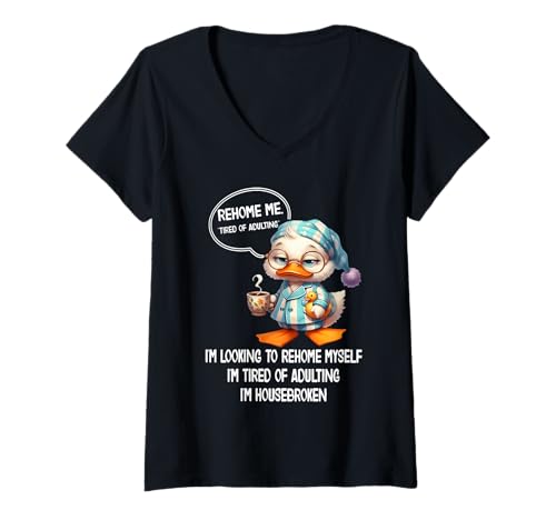 Damen Ich Bin es leid, erwachsen zu Werden. Ich suche nach einem neuen Zuhause T-Shirt mit V-Ausschnitt Damen Ich Bin es leid, erwachsen zu Werden. Ich suche nach einem neuen Zuhause T-Shirt mit V-Ausschnitt von Old people gag gifts for men