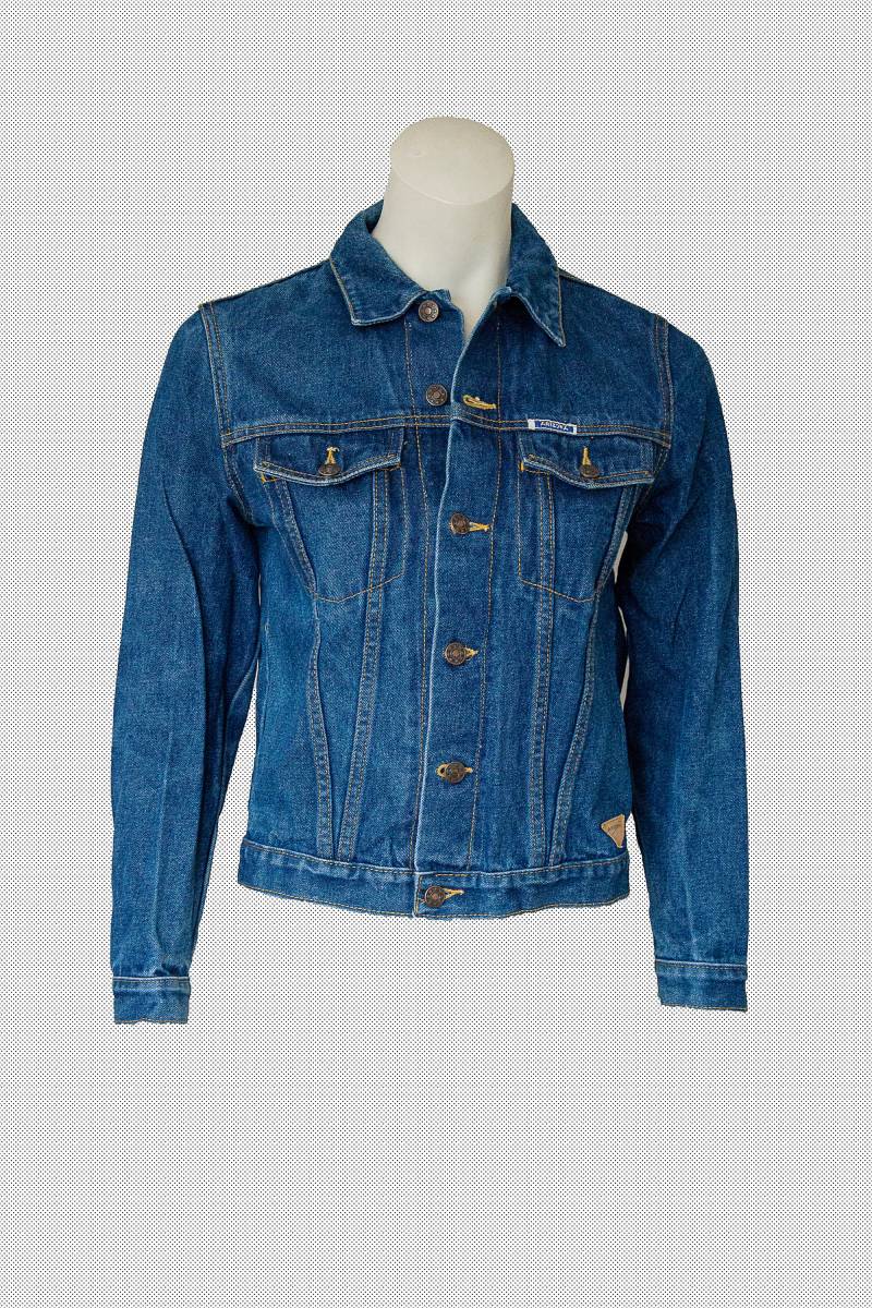 Arizona 90Er Vintage Dunkelblaue Jeansjacke Größe Small 164 von OldButGoldVntg