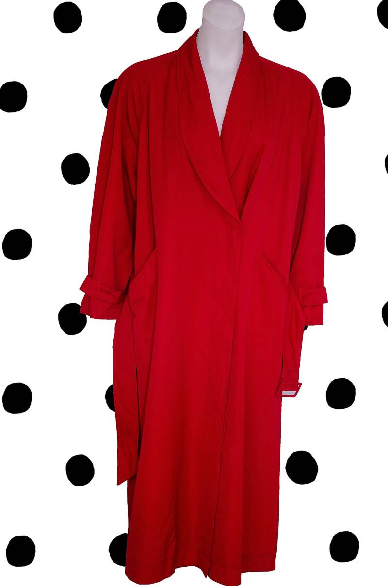 Karl Lagerfeld Einzigartige Womens Rot Gürtel Trenchcoat Vintage von OldButGoldVntg