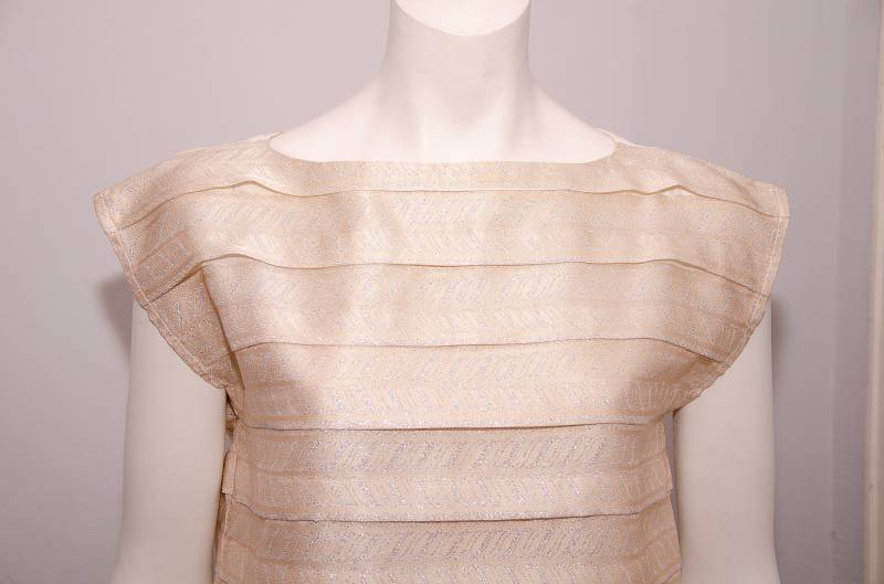 Vintage Plissee Front Top Cappuccino & Silber, Passend Für M von OldButGoldVntg