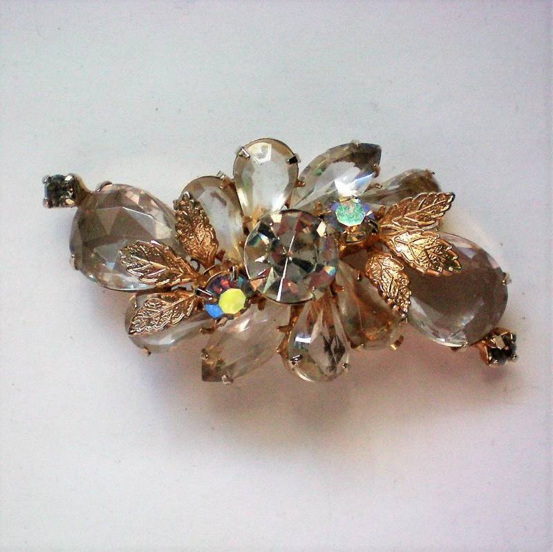 Crystal Strass-Blumen-Brosche - 5792 von OldCastleTreasures