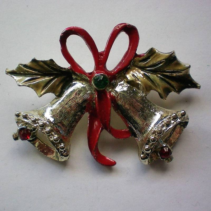 Frohe Glöckchen Weihnachts-Anstecker - 5746 von OldCastleTreasures