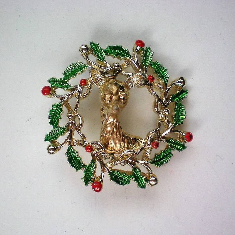 Gerry Kranz Mit Hirsch-Pin Für Weihnachtsferien - 5720 von OldCastleTreasures