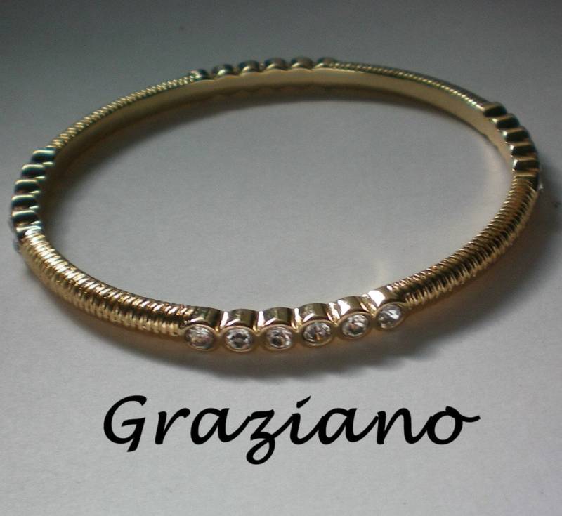 Graziano Goldton Metall Strass Armreif - 4691 von OldCastleTreasures