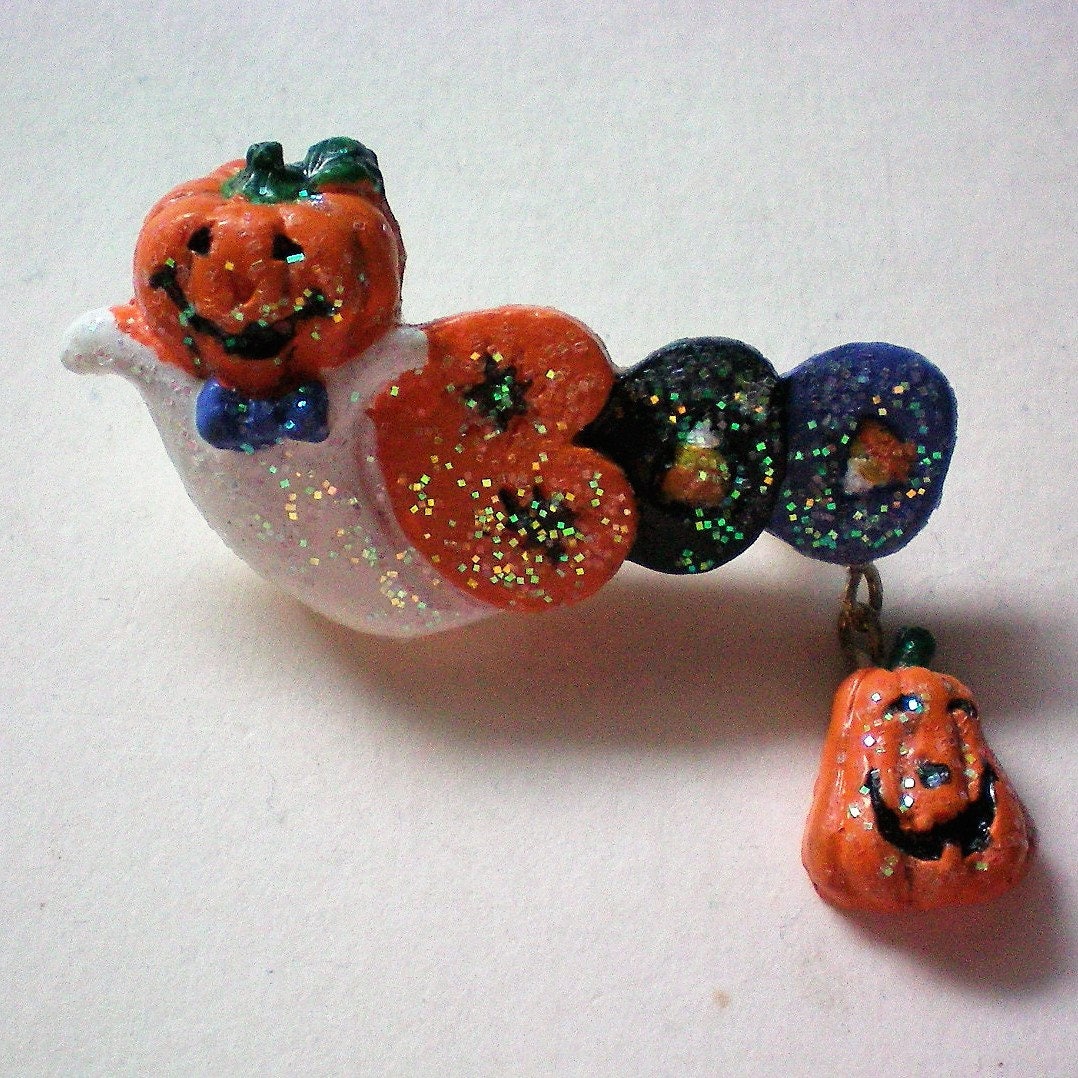 Halloween Geist Boo Pin Mit Kürbis Jack-O-Lantern 5587 von OldCastleTreasures