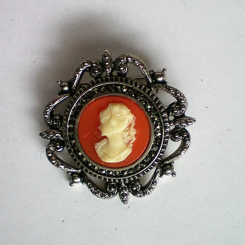 Markasit Cameo Pin - 5209 von OldCastleTreasures