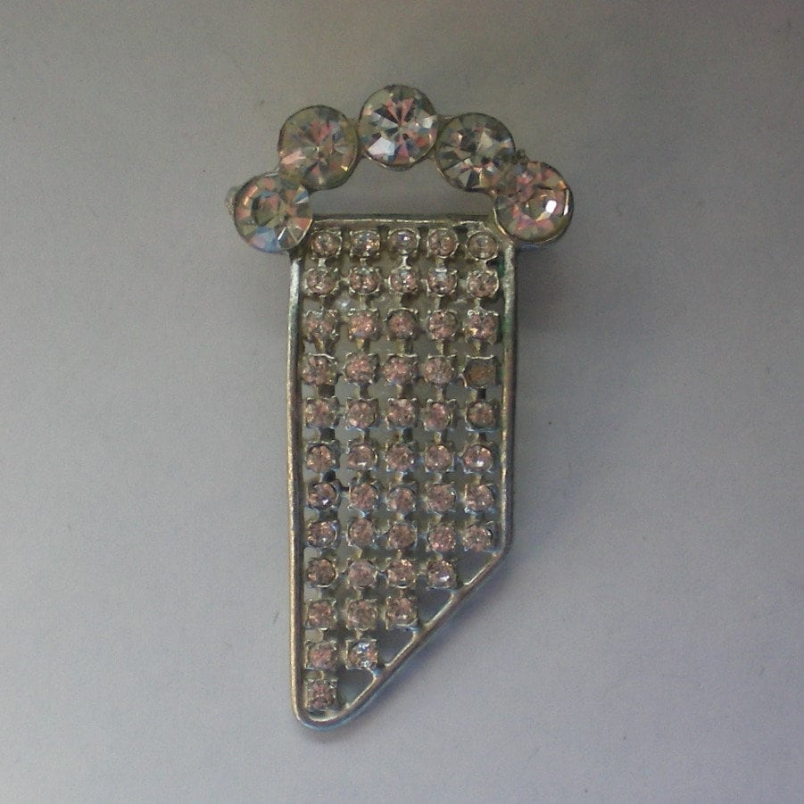 Topf Metallfolie Gesichert Strass-Brosche - 5933 von OldCastleTreasures