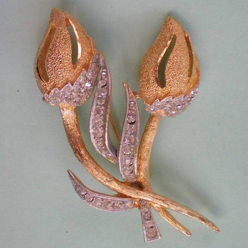 Winter-Knospen Brosche Unterzeichnet Bsk - 3861 von OldCastleTreasures