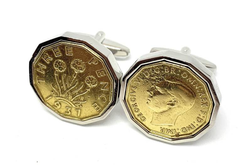1937 Manschettenknöpfe Mit Versilbertem Verschluss von OldCoinCufflinks