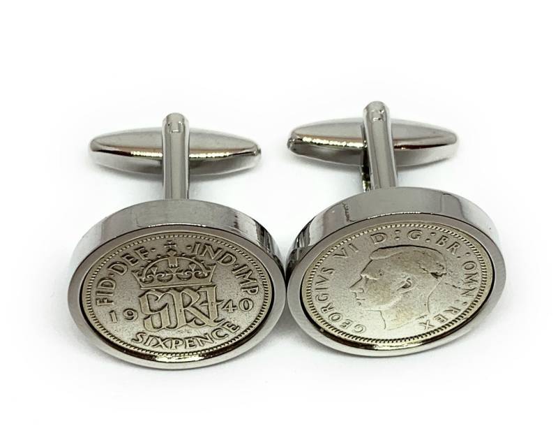 1940 Sixpence Manschettenknöpfe Geschenk Zum 85.geburtstag von OldCoinCufflinks