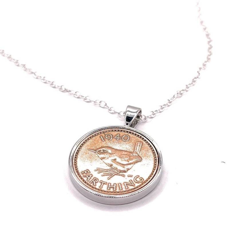 1940 Sixpence Sterling Silber Anhänger 85.geburtstag Geschenk von OldCoinCufflinks