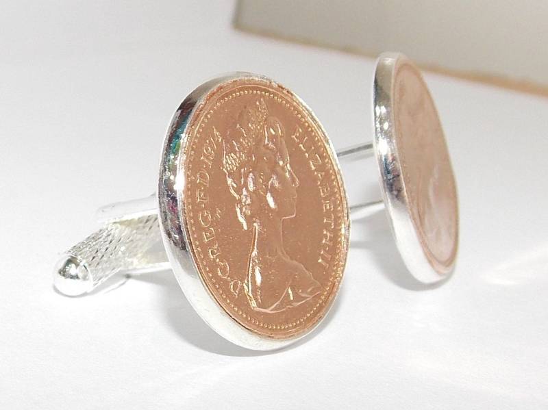 46.geburtstag Geschenk Für Ihn Jubiläum 1 Cent Manschettenknöpfe Von 1979, 46Er Vater 1979 Idee, Geburtstag Geschenk von OldCoinCufflinks