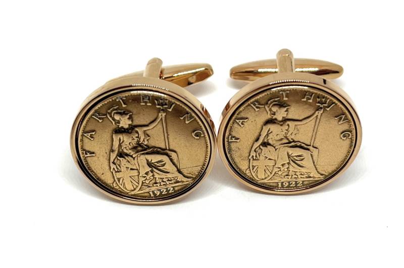 93 Geburtstag 1932 Farthing Münze Manschettenknöpfe - Verpackt Denken An Sie, Besonderer Freund, Mama, Papa, Geliebte Person von OldCoinCufflinks
