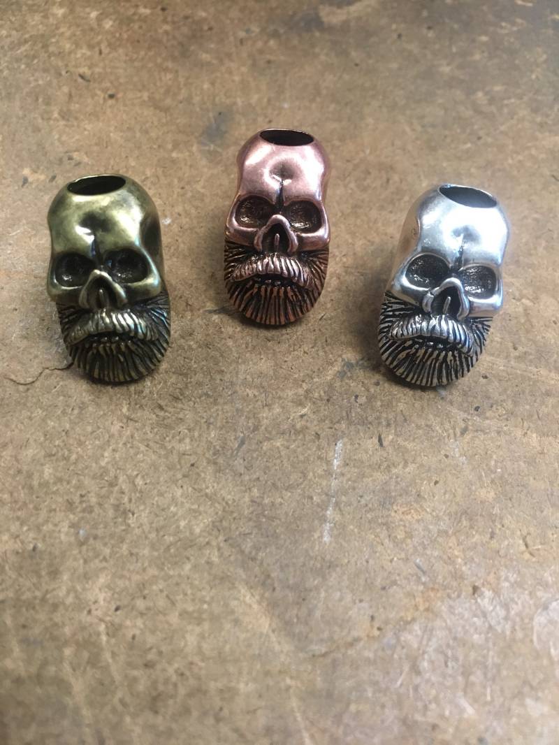 Perle Für Bärte Oder Dreads. Bartschädel Skelett Kopf Silber, Kupfer Bronze. Bartperlen Perle Für Bärte Oder Dreads. Bartschädel Skelett Kopf Silber, Kupfer Bronze. Bartperlen von OldCrowShop
