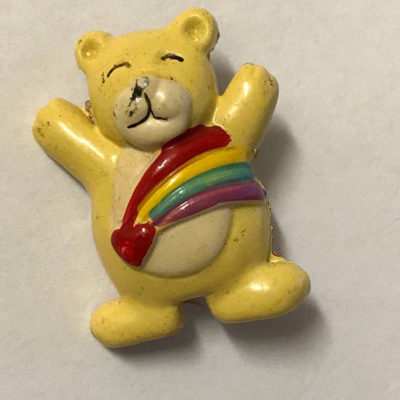 1980Er Jahre Bär Regenbogen Pin Vintage Hut Revers Retro Herz Alt Geschenk-Shop Wunderliche Bunte Mädchenhafte Mädchen 80Er Pflege Bären Ko Stil von OldFleaToyMarket