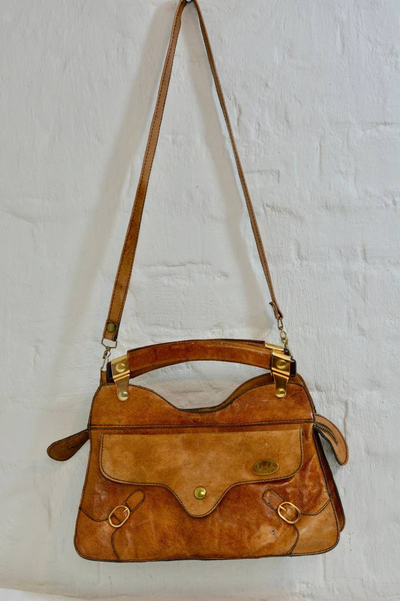 A. Z. Leder Braune Handtasche Schultertasche von OldGenuineThings