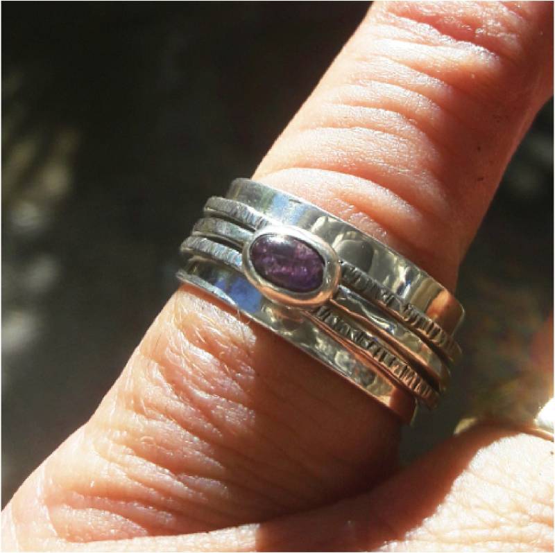 925 Sterling Silber Spinner Ring Mit Edelstein Stein Gehäkelt Von Old Hippie Dave von OldHippieDaveJewelry