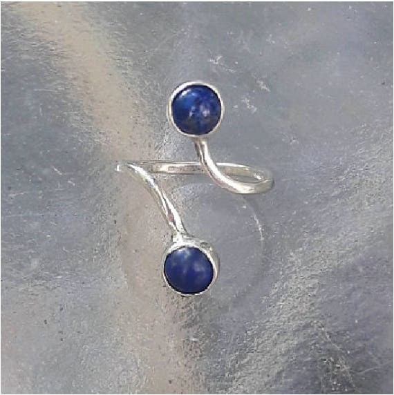 Silber Lapis Lazuli Blau Verstellbarer Ring Ist Handgefertigt Von Old Hippie Dave 925 Sterling Größenverstellbar Tolles Valentinstag Geschenk von OldHippieDaveJewelry