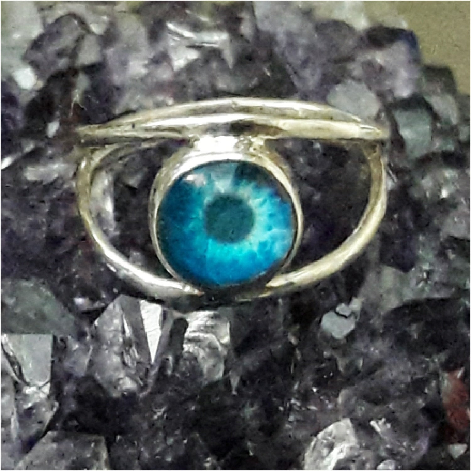 Silberner Zombie Auge 10mm Glas Ring Ist Handgefertigt Von Old Hippie Dave 925 Sterling Silber Tolles Weihnachtsgeschenk Silberner Zombie Auge 10mm Glas Ring Ist Handgefertigt Von Old Hippie Dave 925 Sterling Silber Tolles Weihnachtsgeschenk von OldHippieDaveJewelry