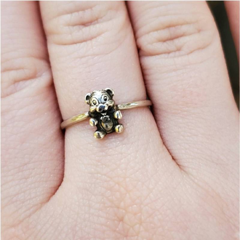 Sterling Silber Teddybär Petite Stapel Oder Midi Ring Wird Von Old Hippie Dave 925 Sterlingsilber Großes Weihnachtsgeschenk Handgefertigt von OldHippieDaveJewelry