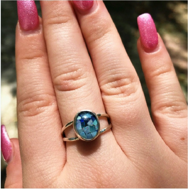 sterling Silber 10x12mm Opal Triplet Ring Handgefertigt Von Old Hippie Dave 925 Tolles Weihnachtsgeschenk sterling Silber 10x12mm Opal Triplet Ring Handgefertigt Von Old Hippie Dave 925 Tolles Weihnachtsgeschenk von OldHippieDaveJewelry