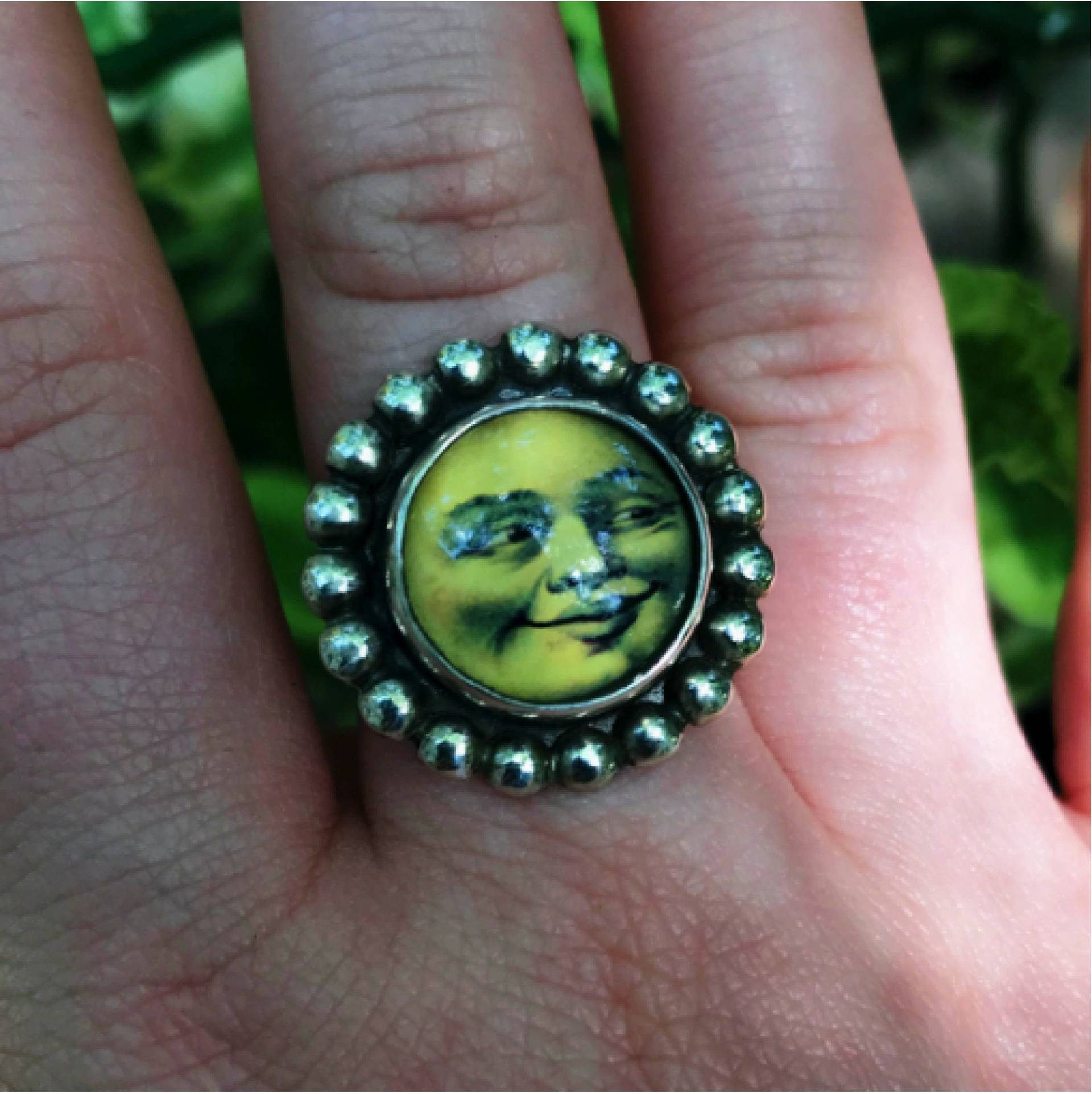 sterling Silber Mond 12 Mm Glas Ring Ist Handgefertigt Von Old Hippie Dave 925 Großes Weihnachtsgeschenk sterling Silber Mond 12 Mm Glas Ring Ist Handgefertigt Von Old Hippie Dave 925 Großes Weihnachtsgeschenk von OldHippieDaveJewelry