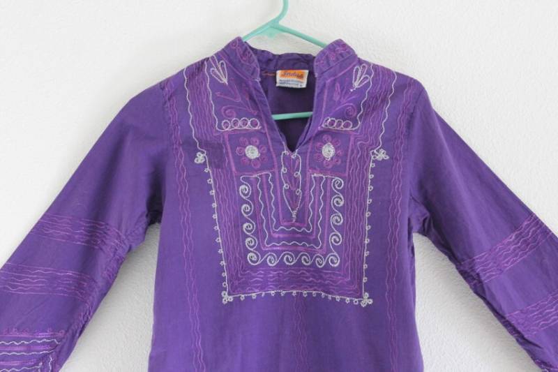 Mädchen Baumwolle Kurti Bluse C1970S Preis Reduziert von OldMaterialGirl