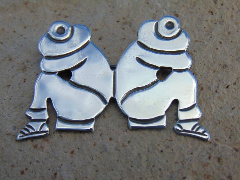 Artemio Navarrete ~ Vintage Taxco 980 Silber Siesta Anstecknadel/Brosche Mit C Verschluss - C. Um 1930 von OldMexicoSilverShop