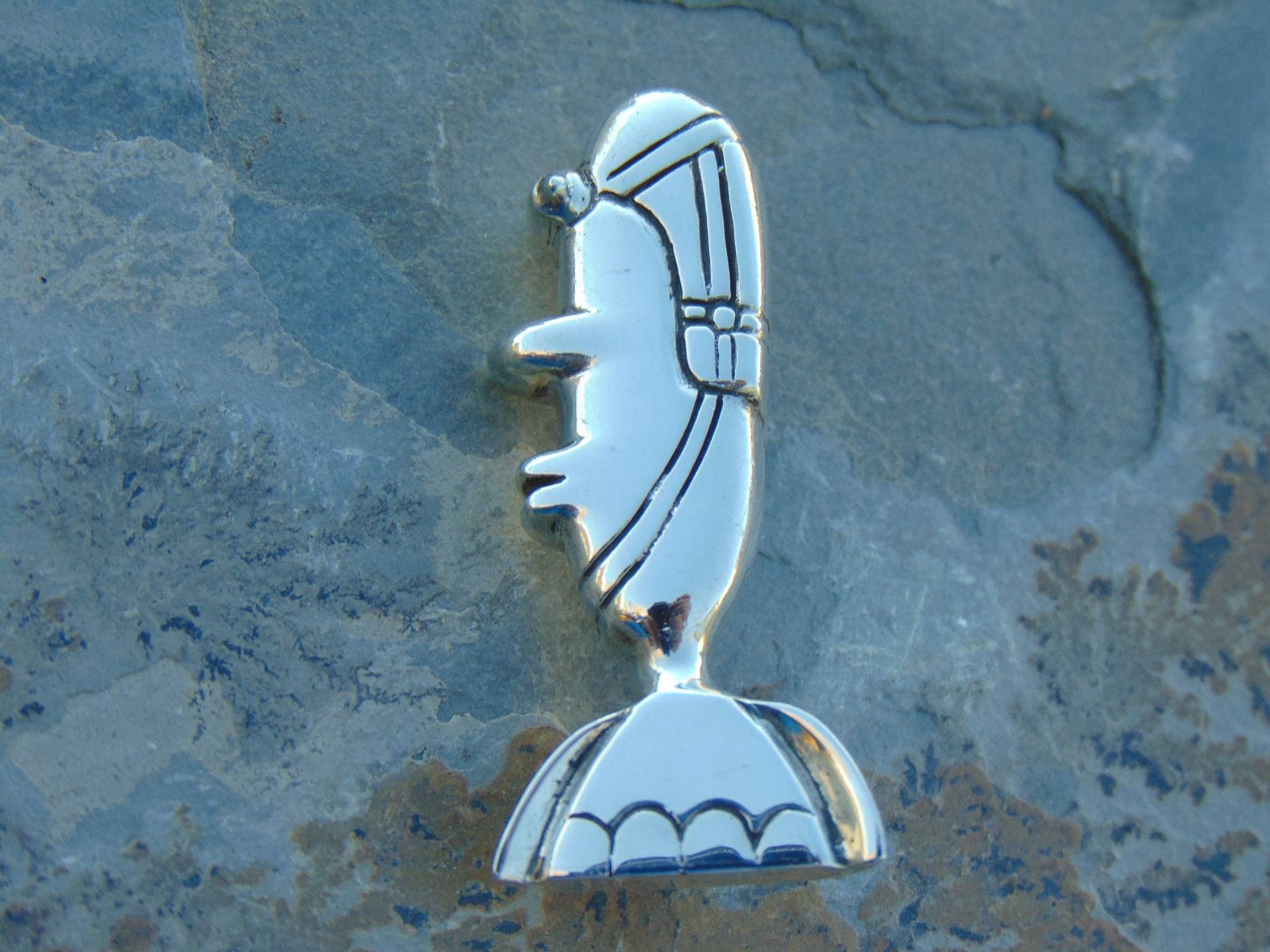 Zina ~ Vintage Sterling Silber Figur Profil Büste Brosche/Pin von OldMexicoSilverShop