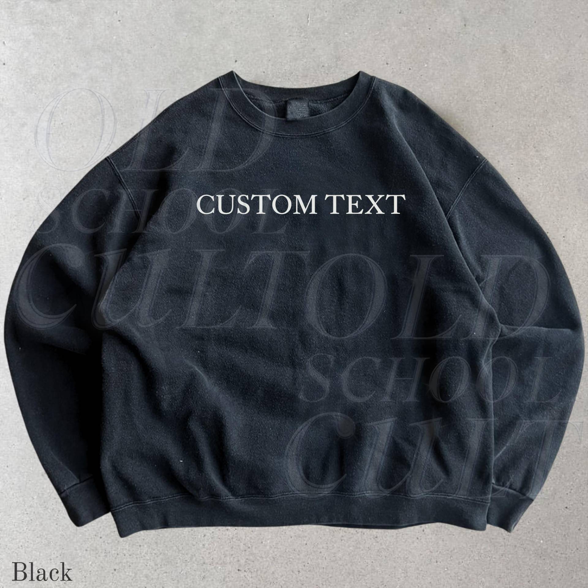 Benutzerdefiniertes Sweatshirt, Ihr Text Personalisierte College Buchstaben Rundhalsausschnitt, Benutzerdefinierter Übergroßes Vintage von OldSchoolCulture