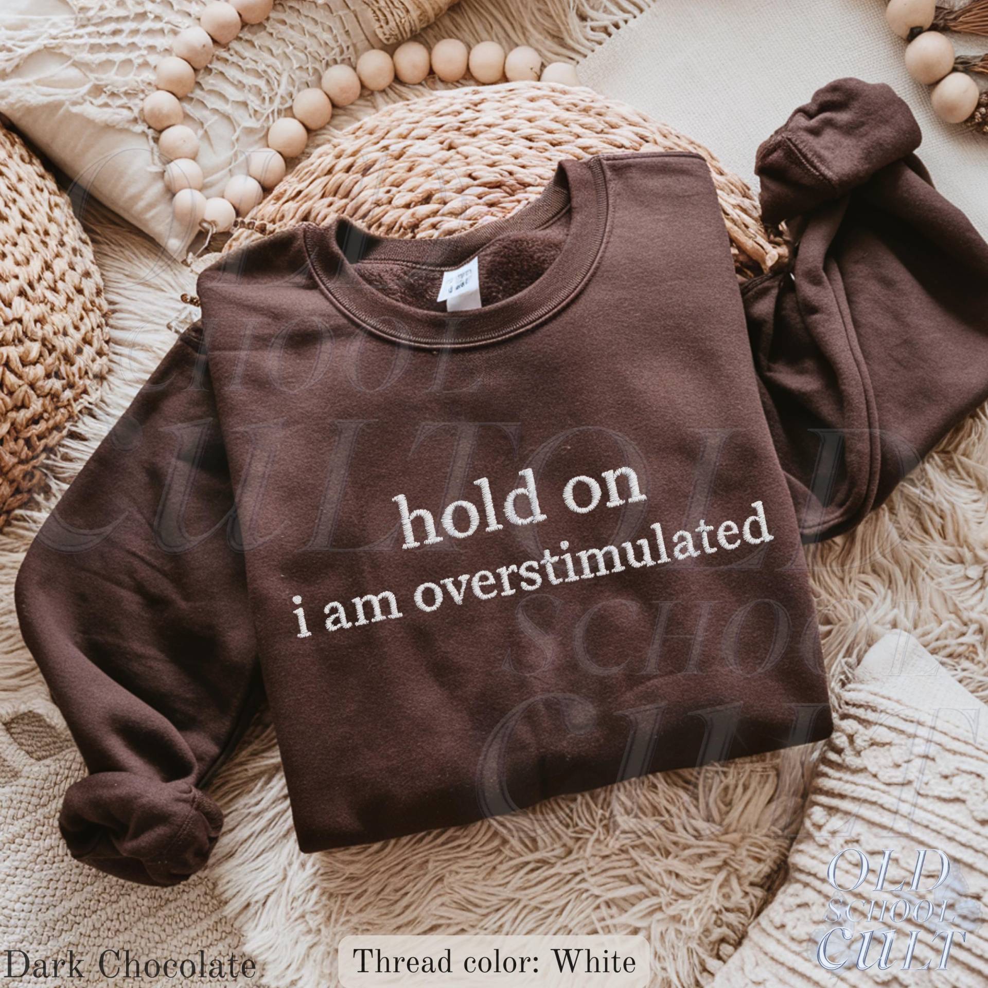 Individuell Gesticktes Sweatshirt, Personalisierter Rundhalsausschnitt, Erstellen Sie Ihren Text-Sweatshirt, Stickerei Text Fügen Hinzu von OldSchoolCulture