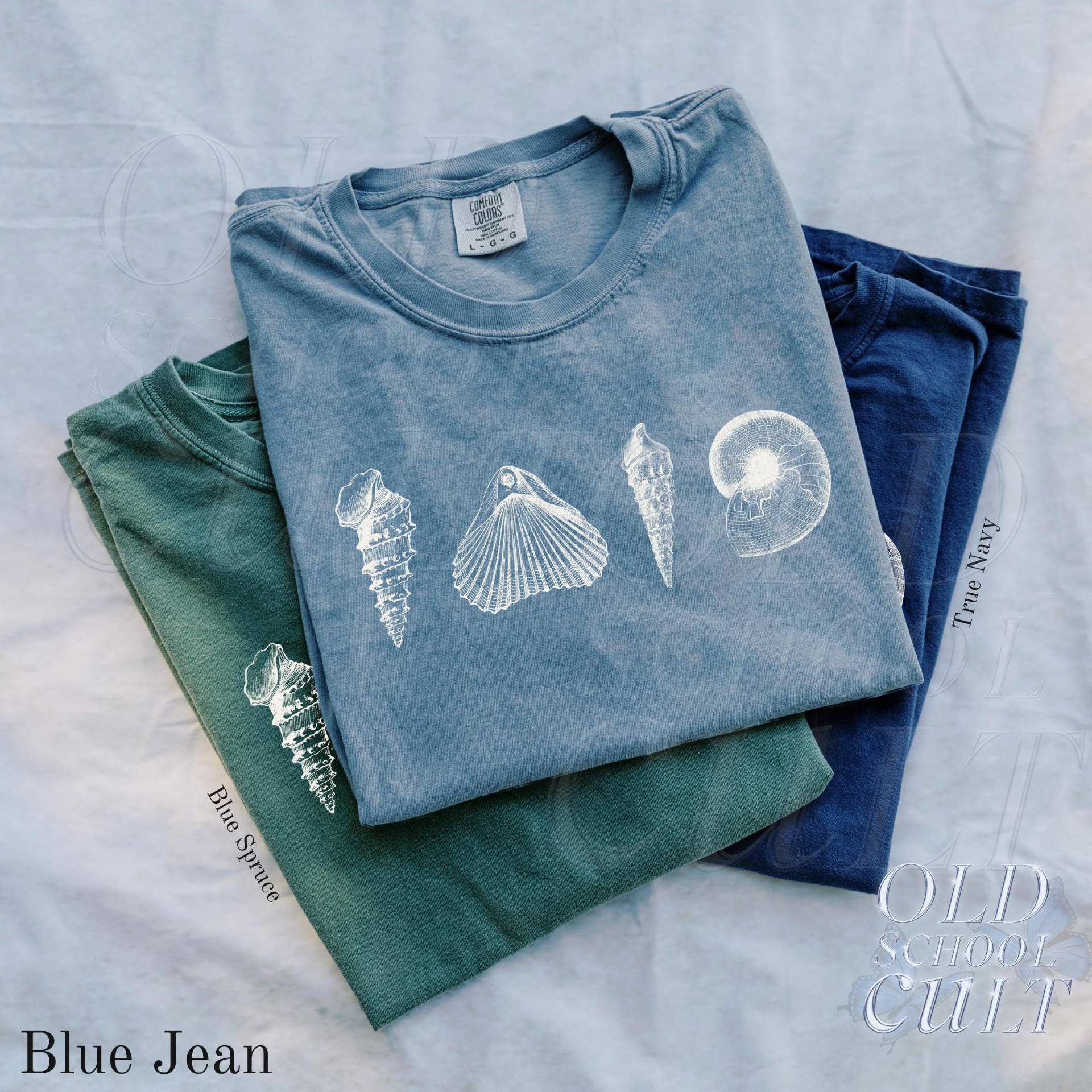 Ocean Shell Comfort Colors® 90Er Jahre Vintage Style Tshirt, Retro Sea Beach Shirt, Sommer Surfer Top, Lover Geschenk, Meerestier Unisex T-Shirt von OldSchoolCulture