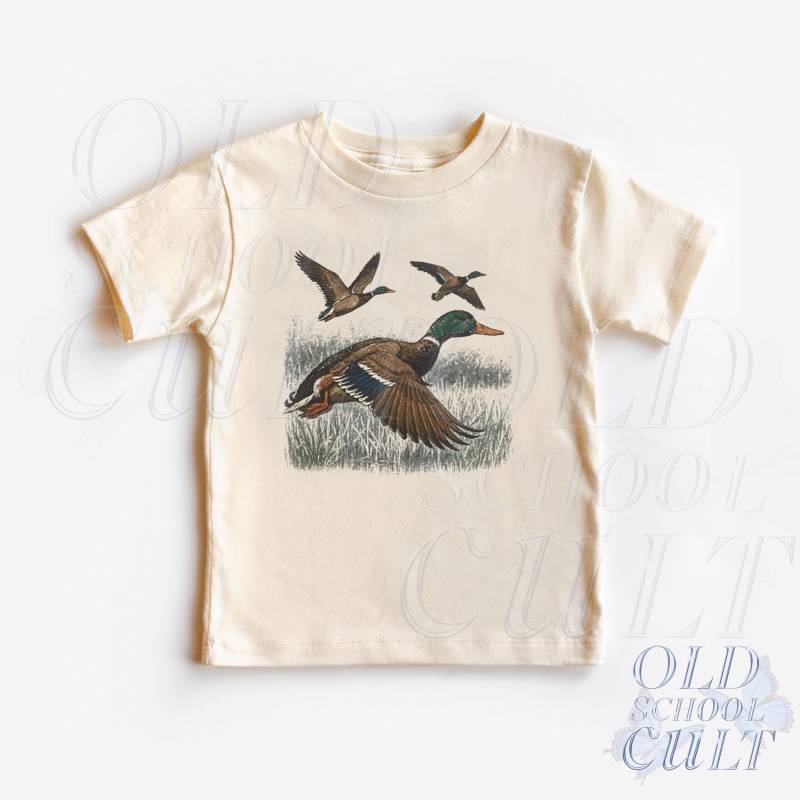 Retro Ente Kleinkind Shirt, Vintage 90Er Jahre Natur Kinder Outfit, Natürliches Boho Erwachsenen Wildtiere T-Shirt, & Jugend Jäger T-Shirt von OldSchoolCulture