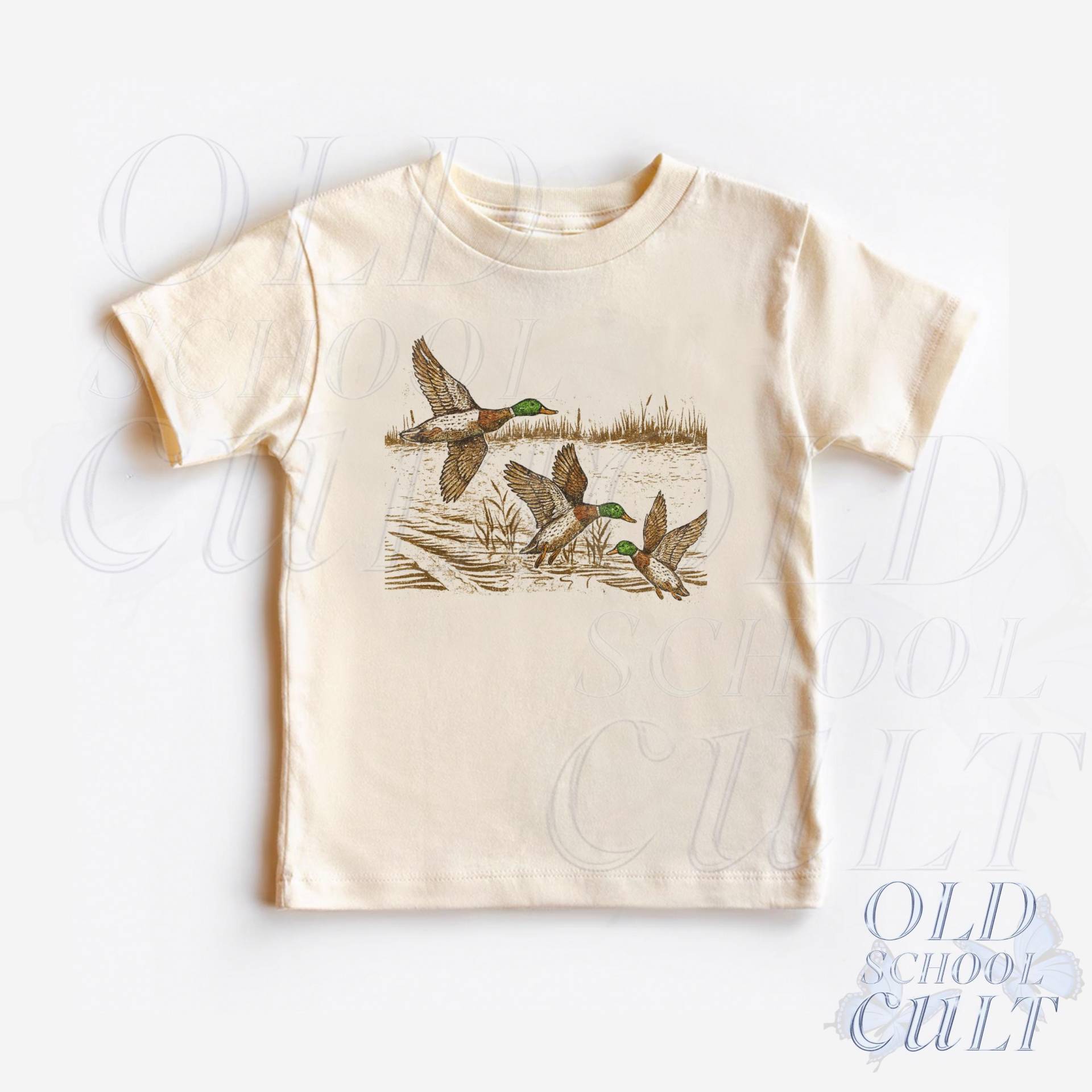 Retro Ente Kleinkind Shirt, Vintage 90Er Jahre Natur Kinder Outfit, Natürliches Boho Erwachsenen Wildtiere T-Shirt, & Jugend Jäger T-Shirt von OldSchoolCulture
