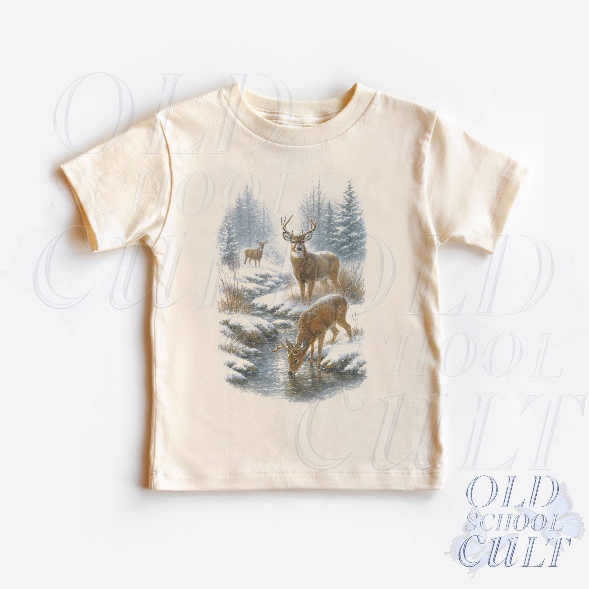 Retro Hirsch Kleinkind Shirt, Vintage 90Er Jahre Natur Kinder Outfit, Natürliches Boho Erwachsenen Wildtiere T-Shirt, & Jugend Jäger T-Shirt von OldSchoolCulture