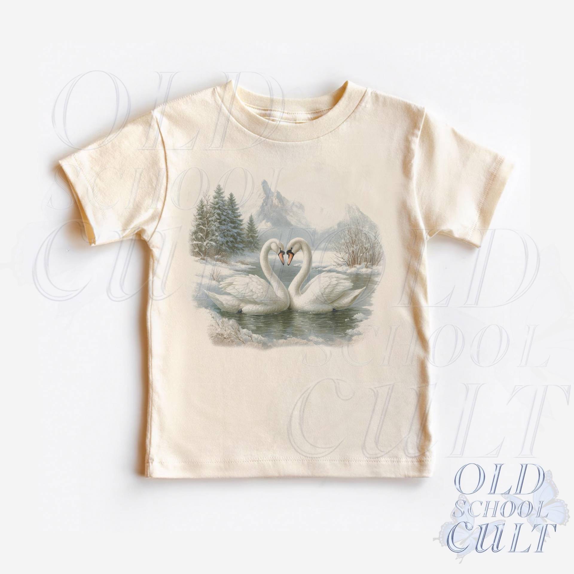 Retro Schwan Kleinkind Shirt, Vintage 90Er Jahre Natur Kinder Outfit, Natürliches Boho Erwachsenen Wildtiere T-Shirt, & Jugend Süßes T-Shirt von OldSchoolCulture