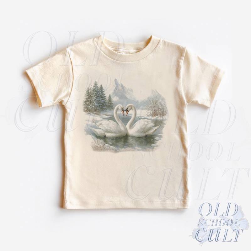 Retro Schwan Kleinkind Shirt, Vintage 90Er Jahre Natur Kinder Outfit, Natürliches Boho Erwachsenen Wildtiere T-Shirt, & Jugend Süßes T-Shirt von OldSchoolCulture