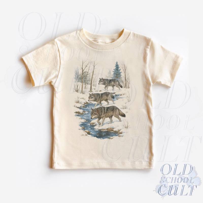 Retro Wolf Kleinkind Shirt, Vintage 90Er Jahre Wölfe Natur Kinder Outfit, Natürliches Boho Erwachsenen Wildtiere T-Shirt, Kleinkind - & von OldSchoolCulture