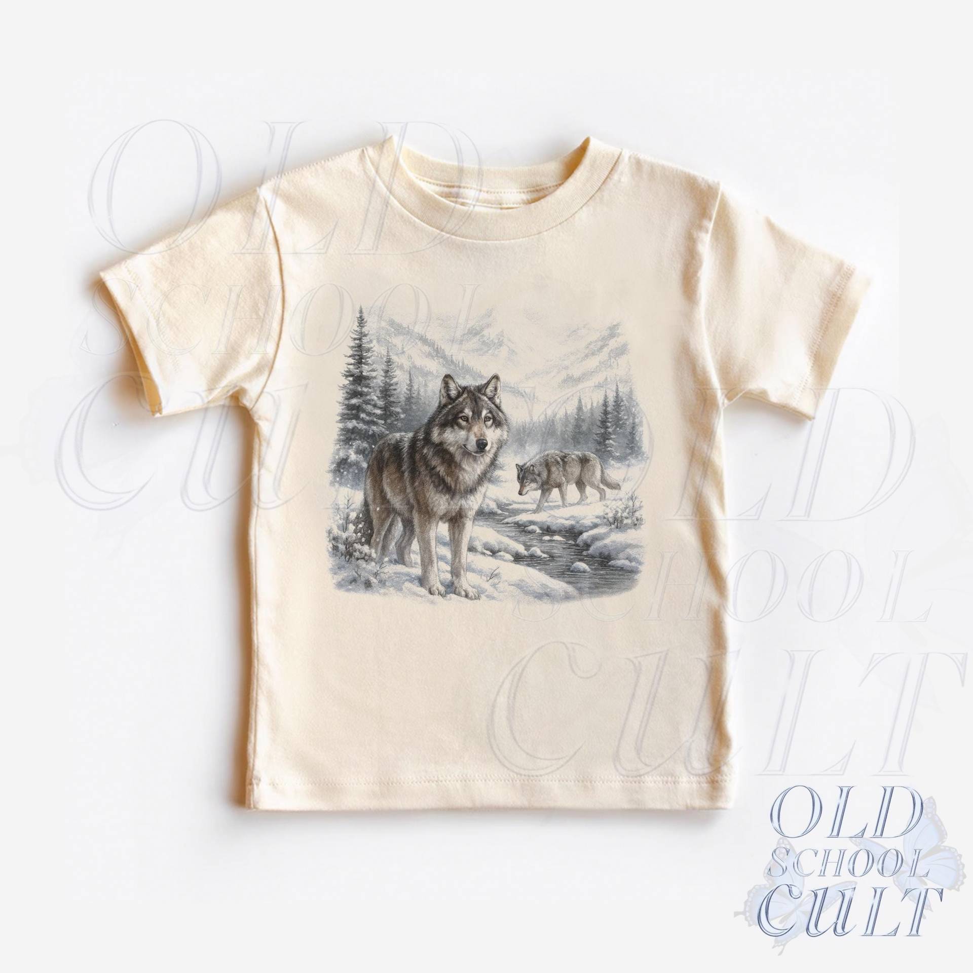 Retro Wolf Kleinkind Shirt, Vintage 90Er Jahre Wölfe Natur Kinder Outfit, Natürliches Boho Erwachsenen Wildtiere T-Shirt, Kleinkind - & von OldSchoolCulture